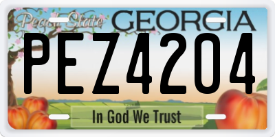 GA license plate PEZ4204