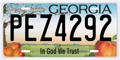 GA license plate PEZ4292