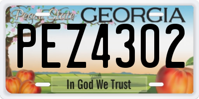 GA license plate PEZ4302