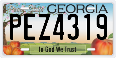 GA license plate PEZ4319