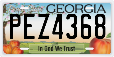 GA license plate PEZ4368
