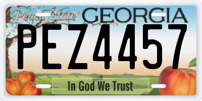 GA license plate PEZ4457