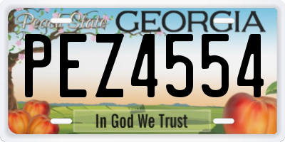 GA license plate PEZ4554