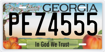 GA license plate PEZ4555