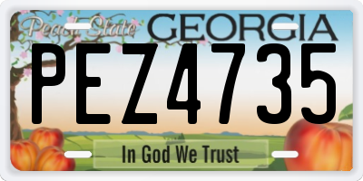 GA license plate PEZ4735