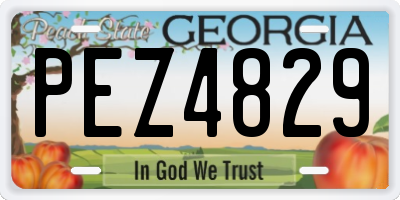 GA license plate PEZ4829