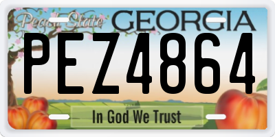 GA license plate PEZ4864