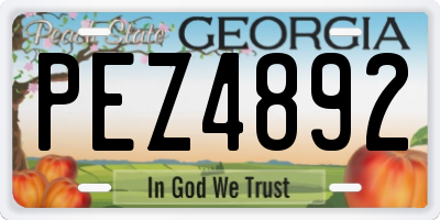 GA license plate PEZ4892
