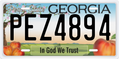 GA license plate PEZ4894