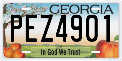 GA license plate PEZ4901