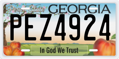 GA license plate PEZ4924