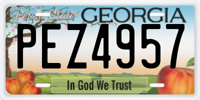 GA license plate PEZ4957