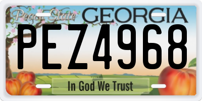 GA license plate PEZ4968