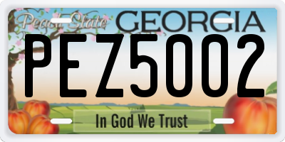 GA license plate PEZ5002