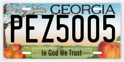GA license plate PEZ5005