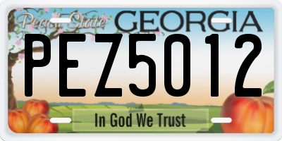 GA license plate PEZ5012