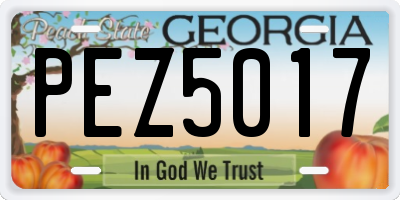 GA license plate PEZ5017