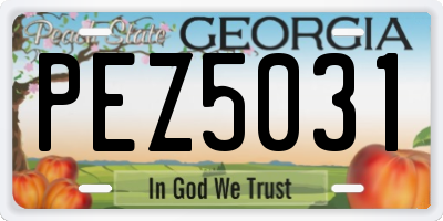 GA license plate PEZ5031