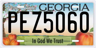 GA license plate PEZ5060