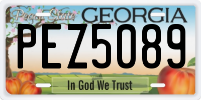 GA license plate PEZ5089