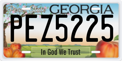 GA license plate PEZ5225