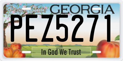 GA license plate PEZ5271