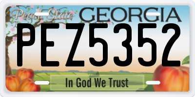 GA license plate PEZ5352