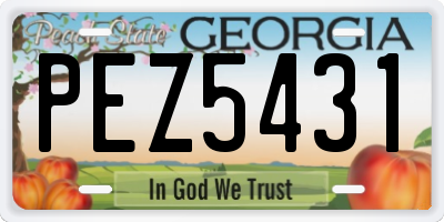 GA license plate PEZ5431