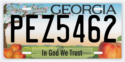 GA license plate PEZ5462