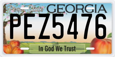GA license plate PEZ5476