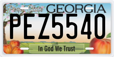GA license plate PEZ5540