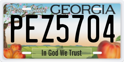 GA license plate PEZ5704