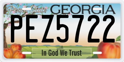 GA license plate PEZ5722