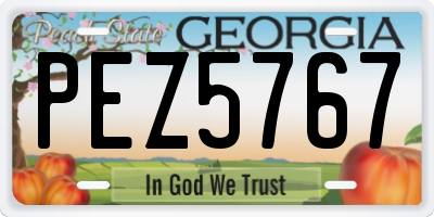 GA license plate PEZ5767