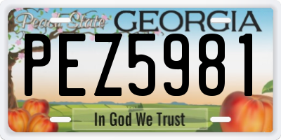 GA license plate PEZ5981