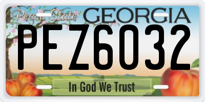 GA license plate PEZ6032