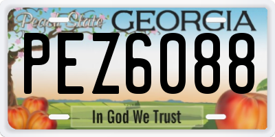 GA license plate PEZ6088