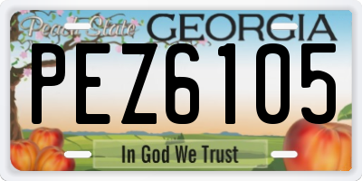 GA license plate PEZ6105