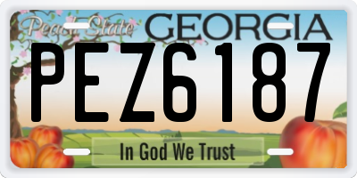 GA license plate PEZ6187