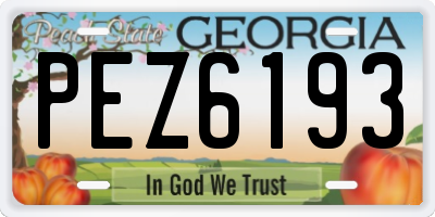 GA license plate PEZ6193