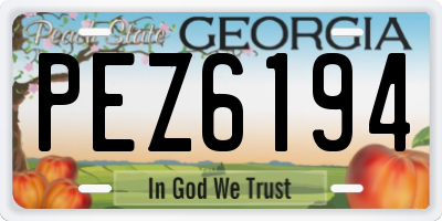 GA license plate PEZ6194
