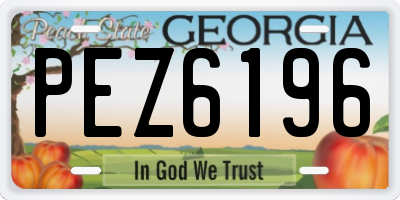 GA license plate PEZ6196