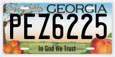 GA license plate PEZ6225