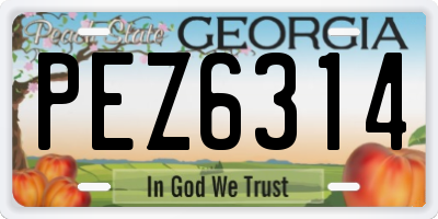 GA license plate PEZ6314