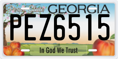 GA license plate PEZ6515