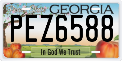 GA license plate PEZ6588