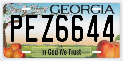 GA license plate PEZ6644