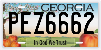 GA license plate PEZ6662