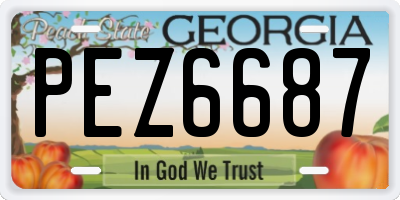 GA license plate PEZ6687