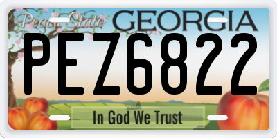 GA license plate PEZ6822